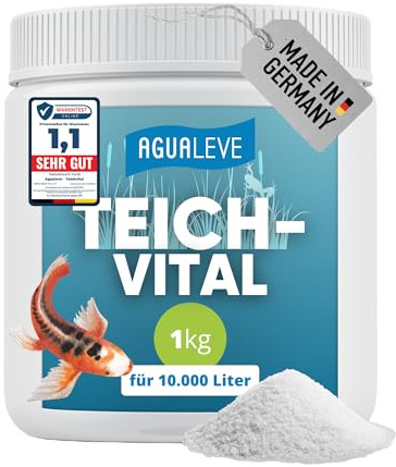 AGUALEVE® Teichvital 1kg *NEU* | der Fittmacher für jeden Teich mit innovativen BIO3-Hochleistungs-Mikroogransimen | für Fisch-, Garten- & Schwimmteiche | Made in Germany | für 10.000l Teichwasser