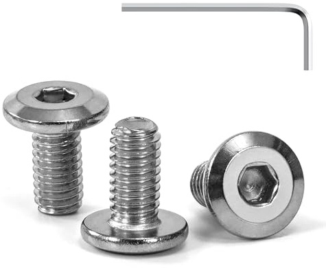 Tunejoy Vis à Tête Plate M6 x 12 mm Vis à Six Pans Creux en Acier Inoxydable A2 V2A Boulons de Meubles Hexagonale avec Clé Allen Filetage Complet 30 Pièces