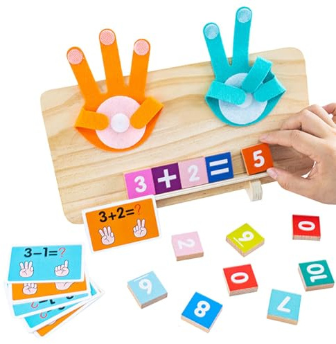 Genérico Manipulantes matemáticos Bloques de conteo de números - Suministros Escolares para el hogar Tablero de conteo de Dedos | Juguete matemático para Contar manipuladores educativos