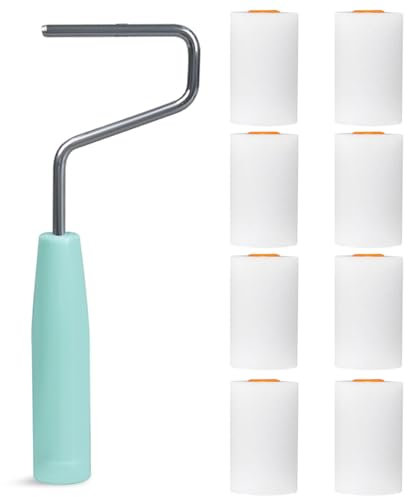 9 pièces kit rouleau peinture,avec 8 Manchons petit rouleau peinture,Rouleau à Peinture, Muraux en Rouleaux,Pour Décoration Murale et Plafonds