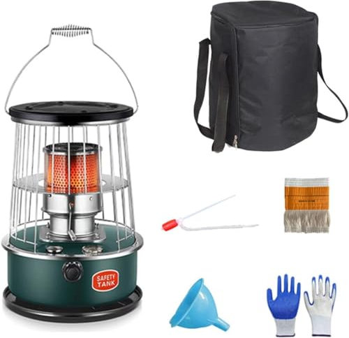 Smoke-Free Portable Kerosene Stove, Kerosene Heater for Indooroutdoor Use,Portable Multifunctional Kerosene Heater Stove with Handle,6L Kerosene Stove Burner with Heater Wick/Lake Blue
