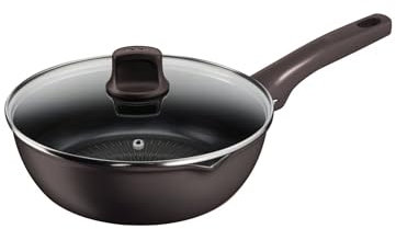 Tefal IH Café Noir Unlimited - Pentola multiuso con coperchio, 22 cm, per tutti i piani cottura + induzione - G2638092