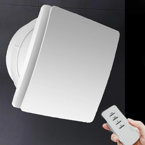 Vcyex Extracteur d'air avec Télécommande Et Clapet Anti-Retour Extracteur d'air Silencieux pour Ventilation Salle De Bain White,4IN