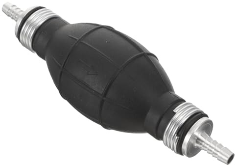 IMIKEYA Pompe à Carburant Manuelle 6 Mm en Caoutchouc et Aluminium – Poire D'amorçage Clapet Anti-retour – Transfert Essence Bateau Voiture – Usage Marine et Moteur Hors-bord