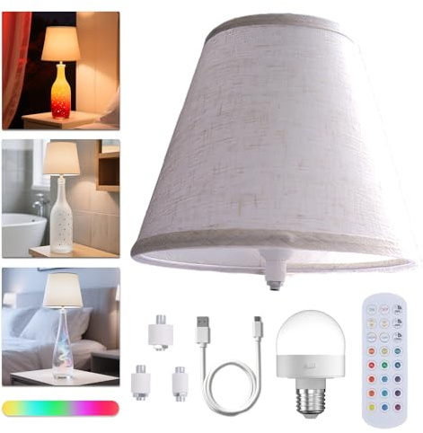 Lamptobe Lampada da Bottiglia LED da Tavolo Senza Fili,con dimmerabile a 15 Colori,Lampada da Tavolo Senza Fili per camera da letto,terrazza,feste o campeggio(Bottiglia Esclusa)