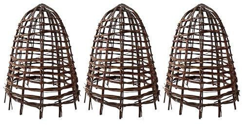 Willow Herbaceous Garden Plant Protection Cloches (Set of 3)