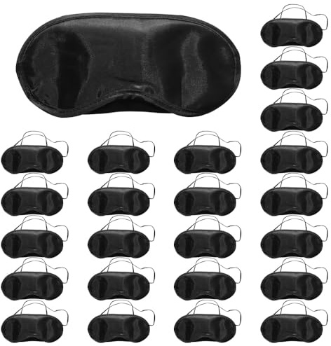 24 StüCk Seite Schlafmaske, Ultraweiche Augenmaske Schlafmaske mit Yoga-Reise-Schlaf Verstellbares Band, Lichtschutz-Augenmaske Schlaf mit Verstellbarem GüRtel für MäNner, Frauen, Kinder