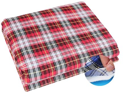 Hearda 1 Stück Inkontinenzunterlage Anti Rutsch Waschbar Inkontinenz Bettunterlage wasserdichte für Kinder und Senioren Atmungsaktive Saugfähig Matratzenauflage (Karo Rot,80x90cm)