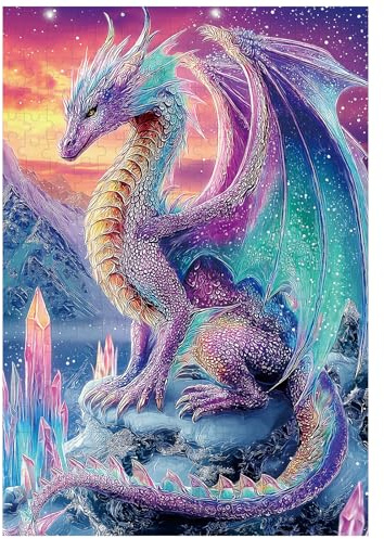 Tolles Puzzle für Erwachsene, 300 Teile, Kristall-Drachen-Puzzles für Erwachsene, Spielzeug, Geschenk, Familiendekoration, Kinderpuzzle