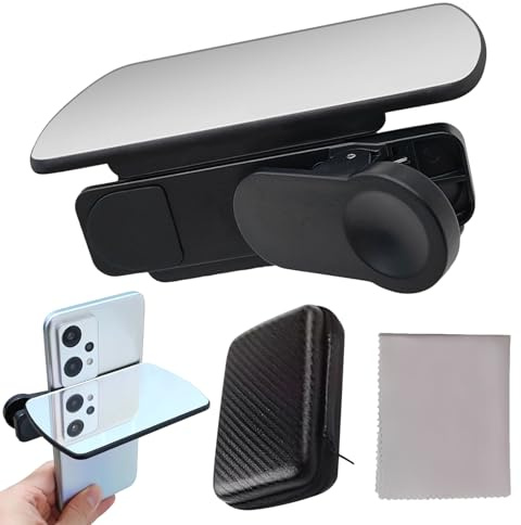 Pruojhw Spegelreflektor clip-kit för smarttelefonkamera - mobiltelefon spegel - HD-tillbehör för entusiaster av fotografering och camping