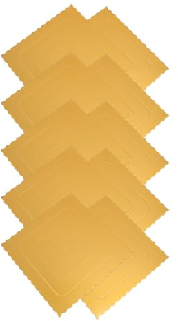 Toyvian Bases Cuadradas Doradas para Tartas de 20 CM Juego de 10 Unidades de Cartón Resistente al Calor Reutilizables y Antiadherentes Ideales para Cumpleaños Bodas y Repostería