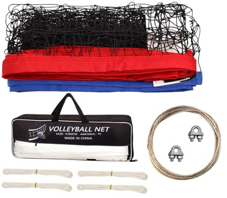 Homyl Volleyballnetz Set Komplettes Outdoor Volleyballnetz System Tragbares Netz Ohne Stangen Polyethylen für Sandplatz für Familie Freizeit Turniere, Keine Pumpe und kein Ball