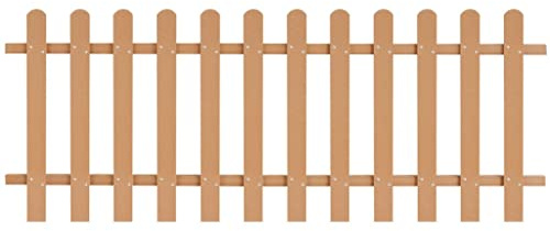 Ordellia Valla de láminas WPC marrón 200 x 80 cm con 12 listones, distancia de 9 cm, para jardín, terraza, balcón y jardín delantero como delimitación, privacidad y protección contra el viento para