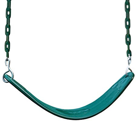 Gorilla Playsets 04-0002-G/G Extreme-Duty Swing Belt with Coated Chains - Green with Green Chains