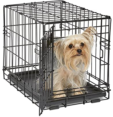 MidWest Homes for Pets iCrate Modell 1518 Hundebox, ca. 46 cm lang, mit Einzeltür, auslaufsicherer Bodenwanne, Bodenschutzfüßen, Trenneinsatz und patentierten Funktionen, schwarz