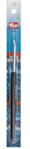 Prym 195176 Woll-Häkelnadeln Soft-Griff ALU 14 cm 4,00 mm silberfarbig
