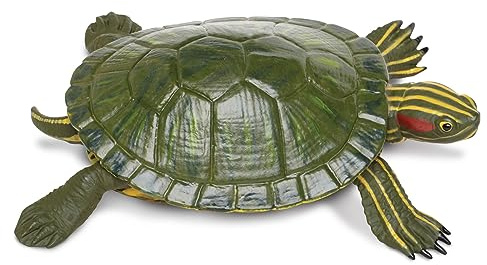 Safari Ltd. Red-Eared Slider Turtle Figurine - Realistic 5.25 Model Figure - Educational Toy for Boys, Girls, and Kids Ages 18M+