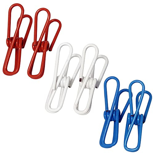 Chef Craft Select Wire Construction Clip Set, 6 Piece Set, White/Red/Blue