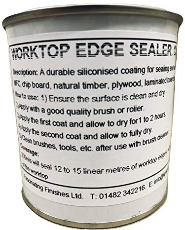 1 x 250ml Work Top Edge Sealer – Clear. Seals and Waterproofs Sawn Or Drilled Edges, Joints, Sink Cut Outs etc on MDF, Chipboard, Plywood, Fibre Board, Timber, Wood, Sheet Material etc.
