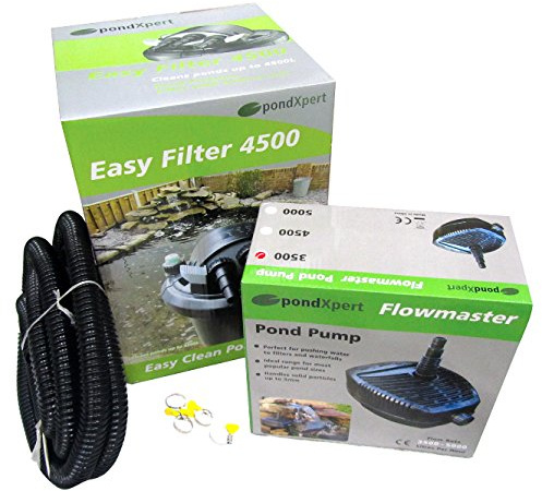 PondXpert EasyPond 4500 Pond Filtration System – Includes Pump, Filter, UVC & Hose.