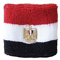 Flaggenfritze Schweißband Ägypten, 1 Stück, 7 x 8 cm, für Erwachsene und Jugendliche, Sport/Fitness/Yoga, modisches Fan-Accessoire