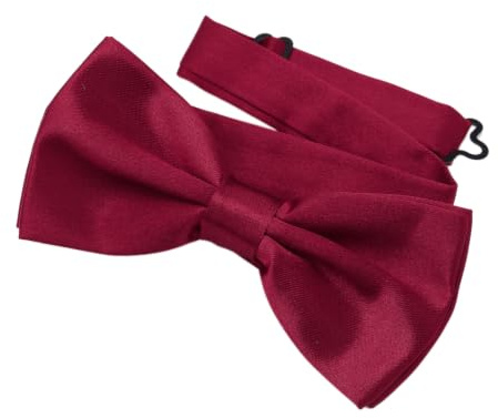 DonDon Pajarita Hombre elegante con gancho con nudo y ajustable color rojo oscuro