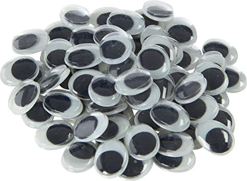 Efco Oval wackeligen Augen, aus Kunststoff, schwarz/weiß, 15 x 12 mm, 100 Stück