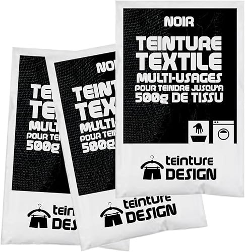 3 Pack of Textile Dye – Black – Universal Dyes for Clothes and Natural Fabrics