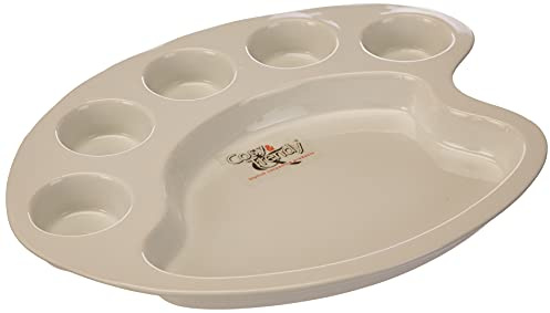 Cosy & Trendy HP1367 Plat Palette Peintre Céramique, Blanc, 30 x 24 x 3 cm