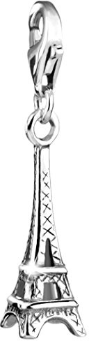 Nenalina Eiffelturm Karabiner Charm Anhänger für Bettelarmband aus 925 Sterling Silber 713002-000