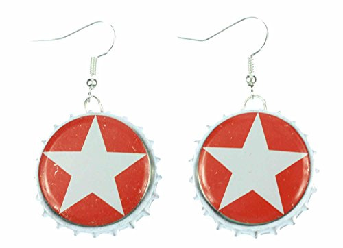 Miniblings Kronkorken Stern Ohrringe Hänger Sterni Bier versilbert | Ohrschmuck, sorgfältig in Berlin gefertigt, mit Weihnachten
