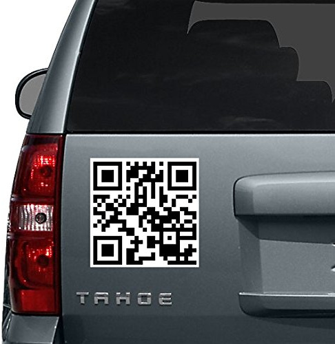 (30 x 30 cm, personalisierbar, aus Vinyl, mit QR-Code und zwei Farben Hintergrund schnelle Reaktion Barcode Aufkleber Decal Art Decor inklusive zufällig Geschenk!