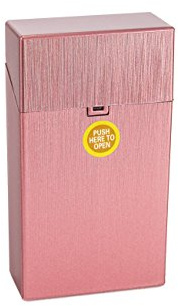 ZIGARETTENBOX - Schwarz Rot Blau Gold Silber XL XXL Big Box 100mm Lang Zigarettenetui Zigarettenschachtel Schachtel Zigarette Zigaretten Metall Leder 20 30 100 mm Druckknopf Pop up Knopf Damen Herren