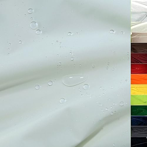 TOLKO wasserdichter Stoff Meterware | Nylonstoff für Plane Hülle Regenschutz Sonnenschutz Abdeckung | 180cm breit | reißfestes Segeltuch wasserfest beschichtet Outdoorstoff zum Nähen (Hell Grau)