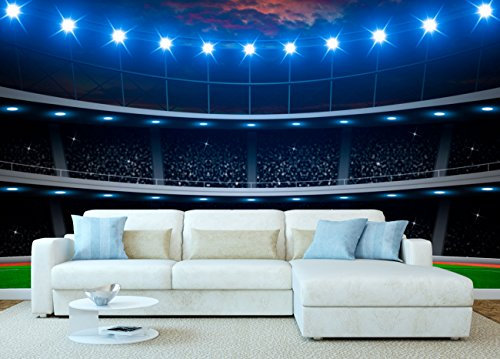 Oedim Fotomural Vinilo Gradas Futbol | Fotomurales | Fotomural pared | Fotomural Decorativo | Vinilo Decorativo | 200x150cm | Para la decoración de comedores, salones | Diseño Elegante