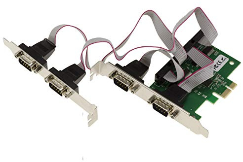 KALEA-INFORMATIQUE PCI Express PCIe Serial RS232 Controller-Karte mit 4 Ports und ASIX AX99100 Chipsatz. Mit Low- und HIGH Profile-Winkeln.