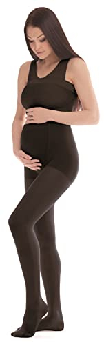 TOROS-GROUP Kompressionsstrumpfhose medizinische für Schwangere 1 Klasse Kompressionskraft 16-18 mmHg LARGE Schwarz