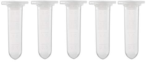 sourcing map Tubes à centrifuger Plastiques 2ml avec Capuchon à Pression Microtube à centrifuger gradué en polypropylène Fond rond Conteneur Stockage pour Billes Labo 20Pcs Transparent