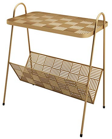 LIUXIUER Nordic Beistelltisch Wohnzimmer Schlafzimmer Einfache Sofa Couchtisch Nachttisch Beistelltisch Metall Schmiedeeisen Licht Luxus Kleinen Couchtisch Laptop-Tisch,B