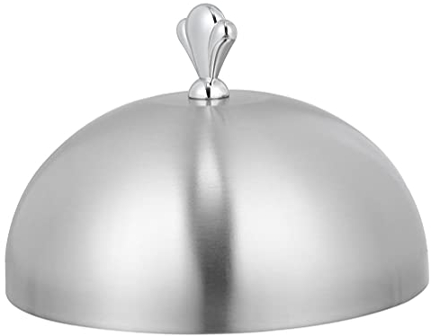 Cabilock 1pc Stainless Steel Dish Cover Practical Food Protector for Steak Griddle More Oil Preventing Lid Easy to Clean for Home Kitchen and Outdoor Use