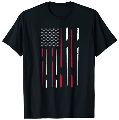Billard USA Flagge Snooker Queue Billard Geschenk Snooker T-Shirt