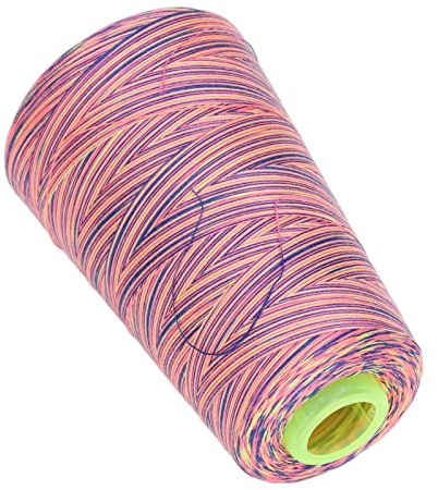 Rainbow Sewing Thread, Professional Rainbow Metallic Polyester Overlock Serger Cone Thread Yarn Woven Line for Sewing, Cross Stitch, Textile and Embroidery Machine(#2)