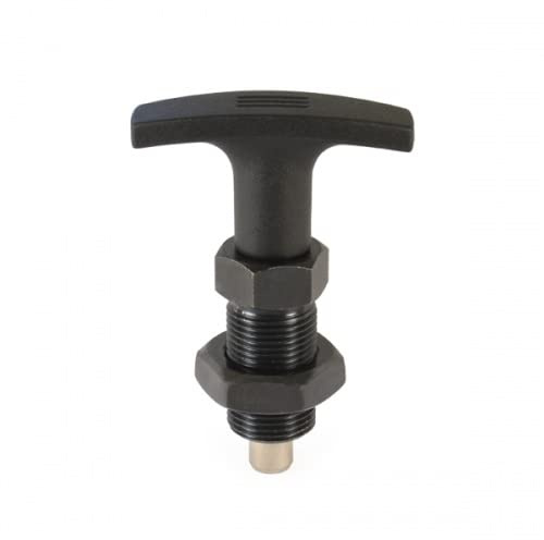 KINETIK MSystem - Perno de bloqueo con mango en T y contratuerca, acero bruñido, perno de bloqueo, perno de muelle, dimensión M16 x 1,5 mm