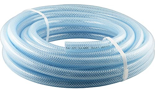 Fittingteile - PVC-Schlauch mit Gewebeeinlage Transparent Lebensmittelqualität Trinkwasser Druckluftschlauch Wein (Innen Ø: 10 mm - Länge: 25 Meter)