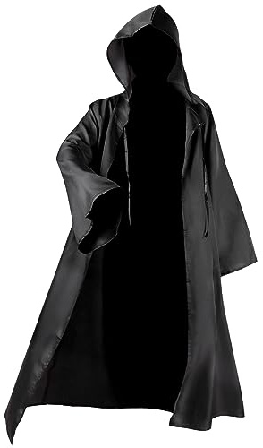 JOFONY Halloween Costume Umhang, Vampir Umhang mit Kapuze,Hoodies Robe Kostüm Cosplay Cape für Erwachsene und Kinder,Umhangkostüm für Halloween Karneval Kostümpartys(Schwarz Kinder)