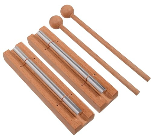 2 Stück Klangspiel für Lehrer Klassenzimmer Management, Solo Responsive Hand Held Zen Chime Bell Musikinstrument mit Schlägel für Meditation, Achtsamkeit