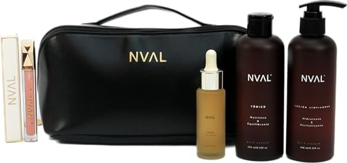 NUAL - Kit Rutina Diaria Facial Nval - Esenciales para una completa Limpieza y Prevención, cosmetica facial para todo tipo de pieles (NECESER+ KIT LIMPIEZA)