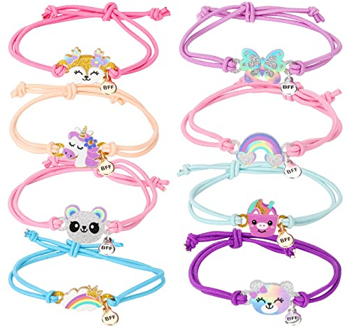 Maeoetty 8Pcs Girl Toddler Beaded Bracelets Girls Party Favors Toddler Bracelets for Girls Charm Butterfly Toy Kids Unicorn Jewellery for Kids Children-Style1
