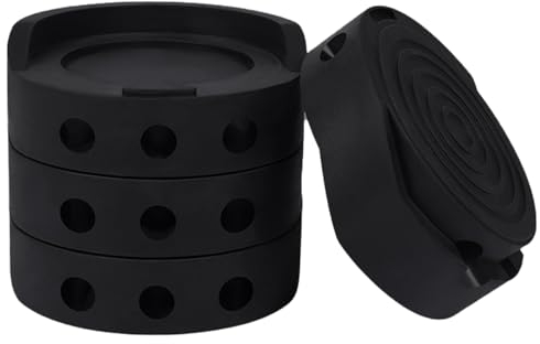 Anti Vibration Pads for Washing Machine Anti-Walk Washer and Dryer Mat Set Ideal for Vibration Reduction and Shock Absorber Appliance Noise Dampening Rubber Isolation Feet Fit Washing (4)