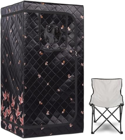 Couverture De Sauna Personnelle Portative, Kit de Sauna infrarouge Portab, Spa à domici for une personne avec minuterie, télécommande de température, coussin chauffant for s pieds amélioré Chauffage R